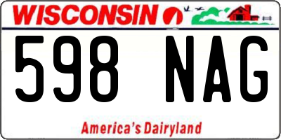 WI license plate 598NAG