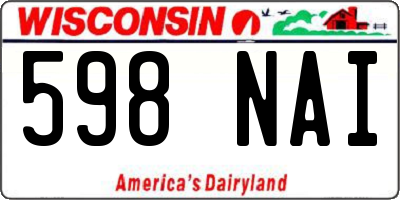 WI license plate 598NAI