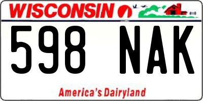 WI license plate 598NAK