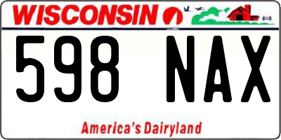 WI license plate 598NAX