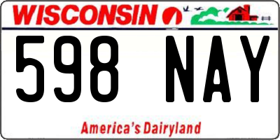 WI license plate 598NAY
