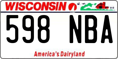 WI license plate 598NBA