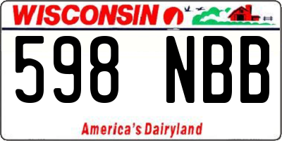 WI license plate 598NBB