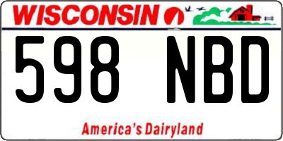 WI license plate 598NBD
