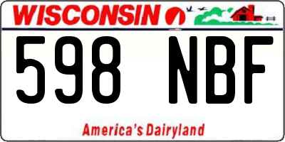 WI license plate 598NBF