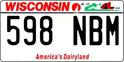 WI license plate 598NBM
