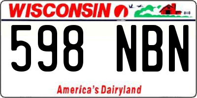 WI license plate 598NBN