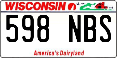 WI license plate 598NBS