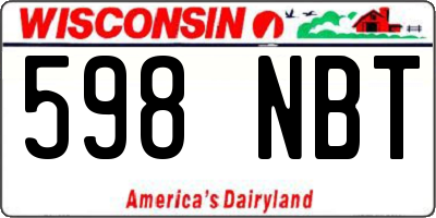 WI license plate 598NBT