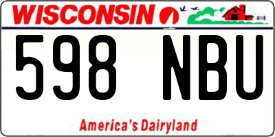 WI license plate 598NBU