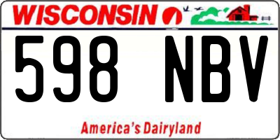 WI license plate 598NBV
