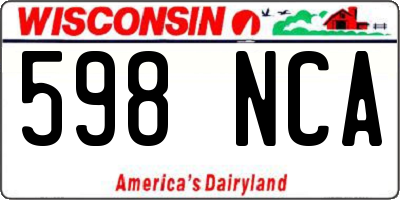 WI license plate 598NCA