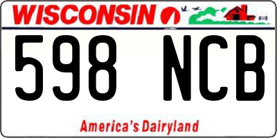 WI license plate 598NCB