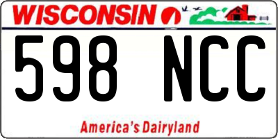 WI license plate 598NCC