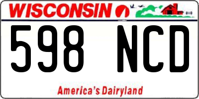 WI license plate 598NCD
