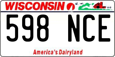 WI license plate 598NCE