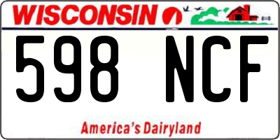WI license plate 598NCF