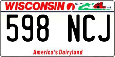 WI license plate 598NCJ