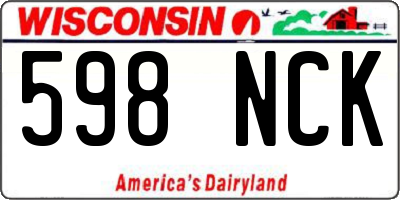 WI license plate 598NCK