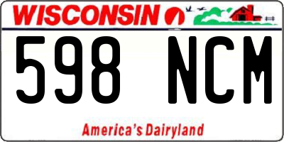 WI license plate 598NCM