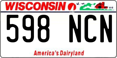 WI license plate 598NCN