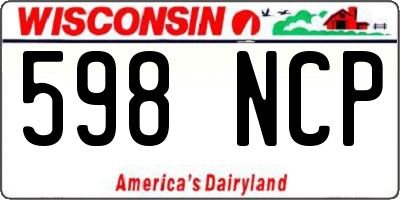 WI license plate 598NCP