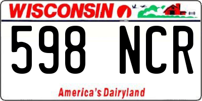 WI license plate 598NCR