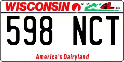 WI license plate 598NCT