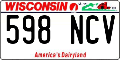 WI license plate 598NCV