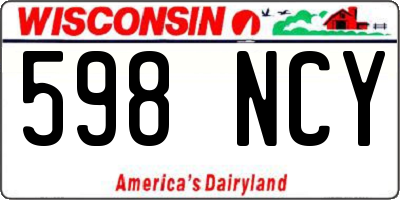 WI license plate 598NCY