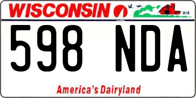 WI license plate 598NDA