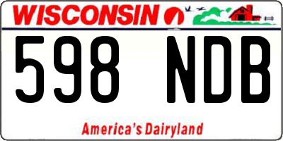 WI license plate 598NDB