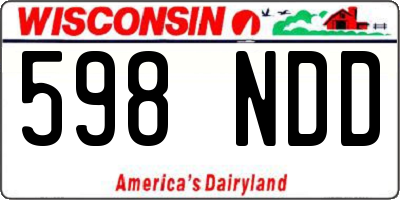 WI license plate 598NDD