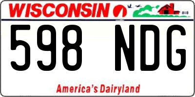 WI license plate 598NDG