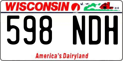 WI license plate 598NDH