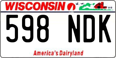 WI license plate 598NDK