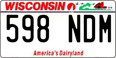 WI license plate 598NDM