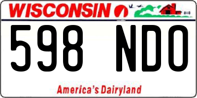 WI license plate 598NDO