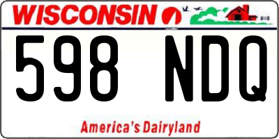 WI license plate 598NDQ
