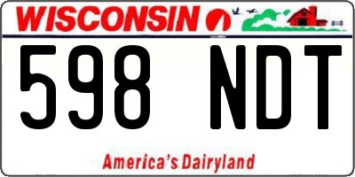 WI license plate 598NDT