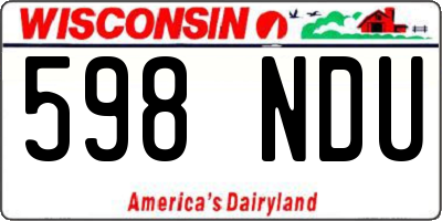 WI license plate 598NDU