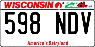 WI license plate 598NDV