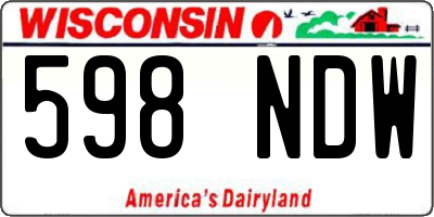 WI license plate 598NDW