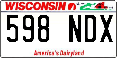 WI license plate 598NDX