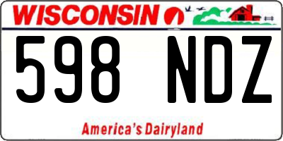 WI license plate 598NDZ
