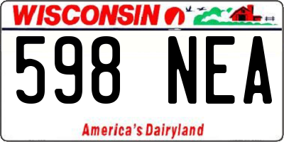 WI license plate 598NEA