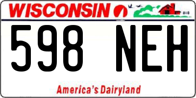 WI license plate 598NEH
