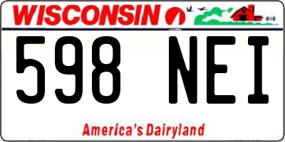 WI license plate 598NEI