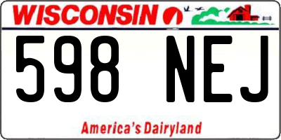 WI license plate 598NEJ