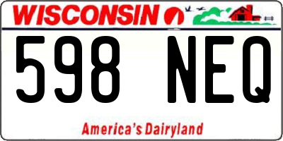 WI license plate 598NEQ
